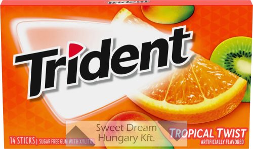 Trident Tropical Twist Rágógumi trópusi ízesítéssel, cukormentes 14db