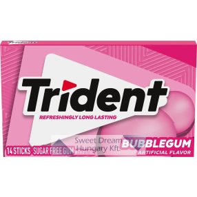 Trident Bubblegum Rágógumi, cukormentes 14db