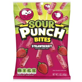 Sour Punch Bites Strawberry savanyú gumicukor 142g