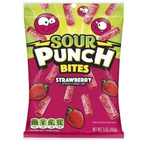 Sour Punch Bites Strawberry savanyú gumicukor 142g