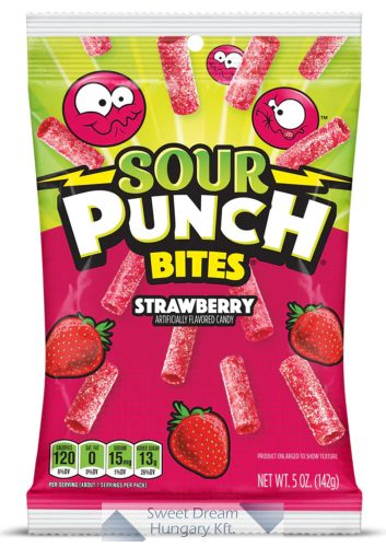 Sour Punch Bites Strawberry savanyú gumicukor 142g