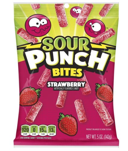 Sour Punch Bites Strawberry savanyú gumicukor 142g