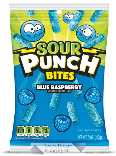 Sour Punch Bites Blue Raspberry savanyú gumicukor 142g
