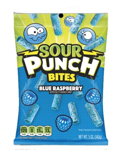 Sour Punch Bites Blue Raspberry savanyú gumicukor 142g