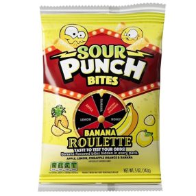    Sour Punch Bites Banana Roulette savanyú gumicukor 142g / Minőségét megőrzi: 2026.05.15