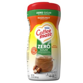   Coffee Mate Nestle Zero Sugar Hazelnut Kávékrémpor mogyorós, hozzáadott cukor nélkül 289,1g / Minőségét megőrzi: 2026.10.10