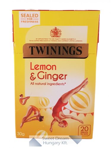 Twinings Lemon&Ginger Gyümölcstea citrommal és gyömbérrel 20 filter, 30g