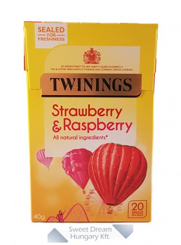 Twinings Strawberry&Raspberry Gyümölcstea eperrel és málnával 20 filter, 40g
