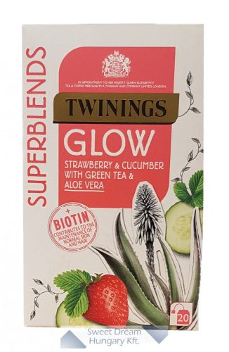 Twinings Superblends Glow Zöld tea eperrel, uborkával és aloe verával 20 filter, 40g