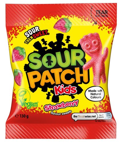 Sour Patch Kids Strawberry Eper ízesítésű savanyú gumicukor 130g