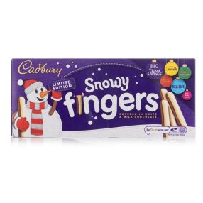   Cadbury Fingers Snowy Tej- és fehércsokoládés kekszrudak 115g