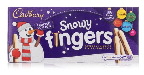 Cadbury Fingers Snowy Tej- és fehércsokoládés kekszrudak 115g