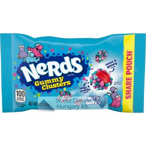   Nerds Gummy Clusters Very Berry Cukorka, fekvő zacskós, 85g
