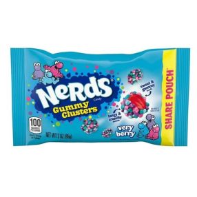   Nerds Gummy Clusters Very Berry Cukorka, fekvő zacskós, 85g