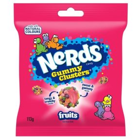 Nerds Gummy Clusters Fruit Cukorka, zacskós 113g