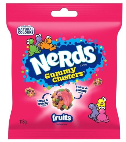 Nerds Gummy Clusters Fruit Cukorka, zacskós 113g