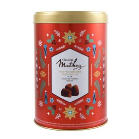 Mathez Christmas Tin Red Orange Narancsos trüffel 500g