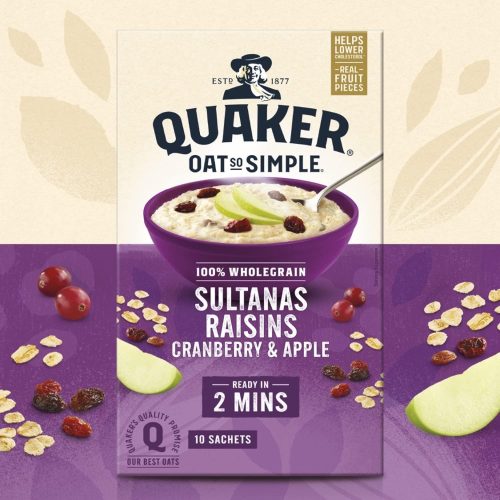 Quaker Oat So Simple Sultanas Raisins Cranberry Apple Porridge 10x38,5g, 385g