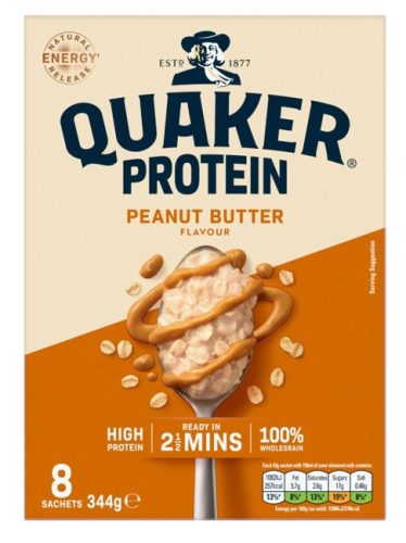 Quaker Protein Peanut Butter Porridge 8x43g, 344g