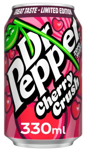 Dr Pepper Zero Cherry Crush Cukormentes szénsavas üdítő 330ml / Minőségét megőrzi: 2026.10.31