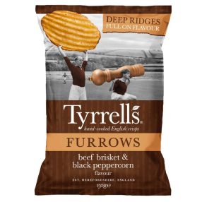   Tyrrell’s Furrows Beef Brisket & Black Peppercorn Burgonyachips borsos steak ízesítéssel 150g
