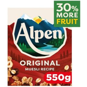 Alpen Original Müzli dobozos mazsola-mandula-mogyoró 550g