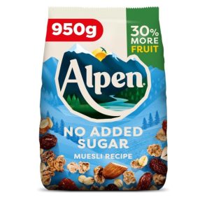   Alpen No Added Sugar Müzli dobozos mazsola-mandula-mogyoró 950g