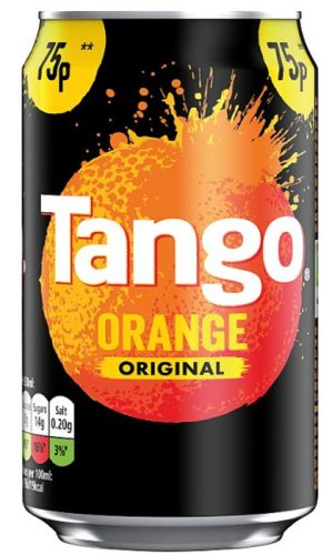 Tango Orange Narancs ízesítésű szénsavas üdítő cukorral és édesítőszerekkel 330ml 