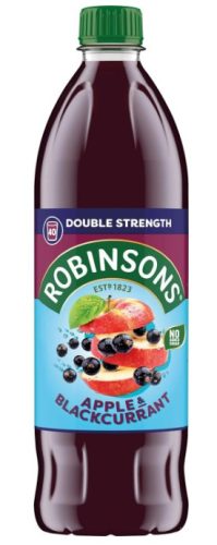 Robinsons Apple & Blackcurrant Double Strength Szörp hozzáadott cukor nélkül, 1l