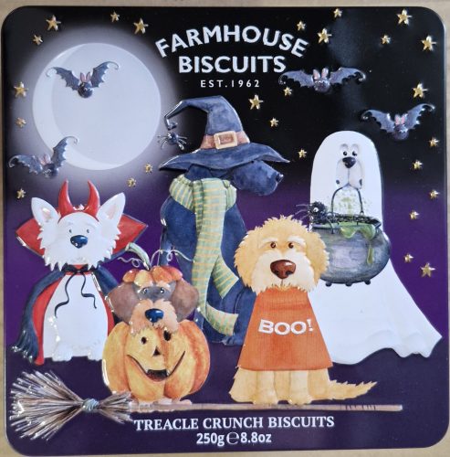 Farmhouse Biscuits Halloween Dogs Tin 250g