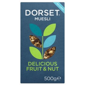   Dorset Muesli Delicious Fruit & Nut Gyümölcsös-diós müzli hozzáadott cukor nélkül 500g