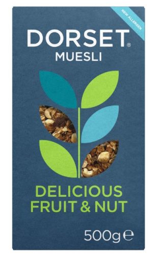 Dorset Muesli Delicious Fruit & Nut Gyümölcsös-diós müzli hozzáadott cukor nélkül 500g