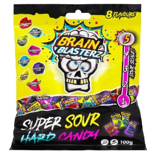 Brain Blasterz Hard Candy Super Sour Kemény cukorka 100g