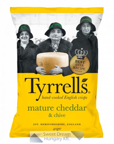 Tyrrell’s Burgonyachips chedar sajttal és snidlinggel 40g