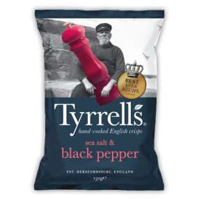   Tyrrell’s Sea Salt & Black Pepper Burgonyachips feketeborssal 150g
