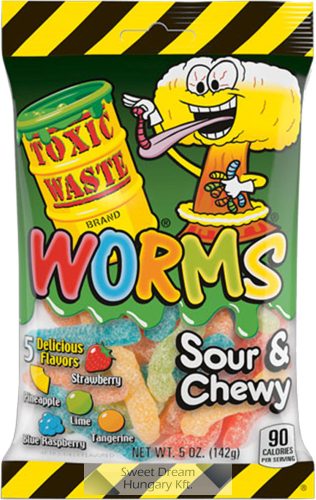 Toxic Waste Worms Sour Jellies Gumicukor 142g