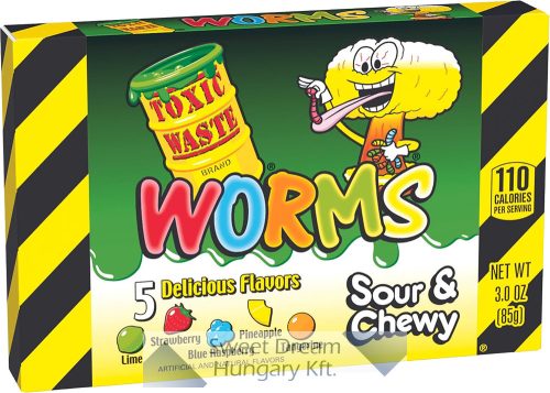 Toxic Waste Worms Sour&Chewy Jellies Gumicukor 85g