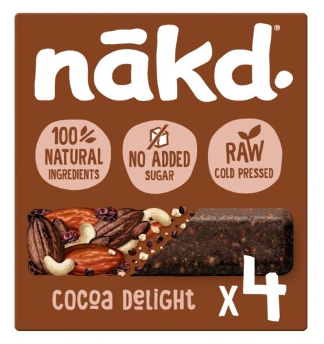 Nakd Cocoa Delight Datolya szelet kakaóval 4x35g