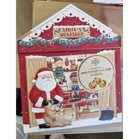   Silver Crane Santa Workshop Tin Csokoládédarabos keksz fémdobozban 300g