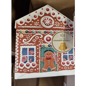   Silver Crane Gingerbread House Tin Karácsonyi gyömbéres keksz fémdobozban 300g