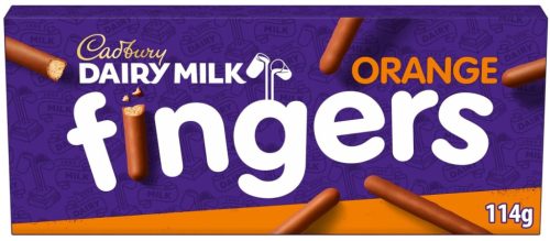Cadbury Fingers Orange Tejcsokoládés kekszrudak narancs ízesítéssel 114g