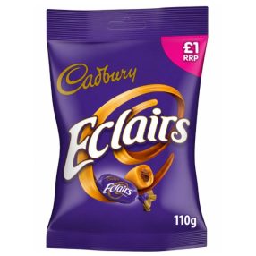   Cadbury Eclairs Csokoládékrémmel töltött karamell cukorka 110g