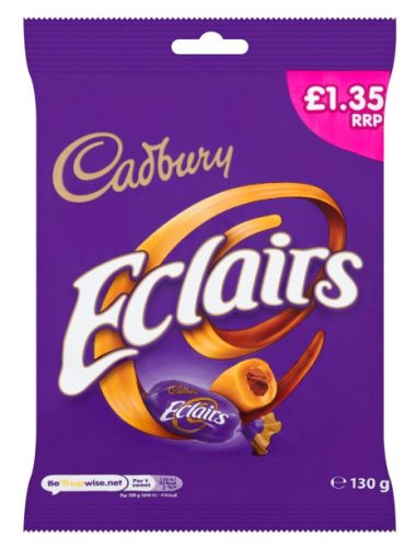 Cadbury Eclairs Csokoládékrémmel töltött karamell cukorka 130g