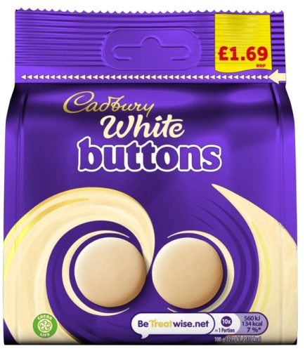 Cadbury Zacskós White Giant Buttons Fehércsokoládé korongok 85g