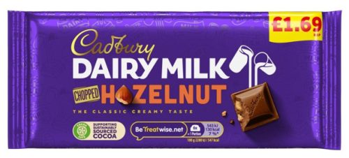 Cadbury Táblás normál Chopped Hazelnut Tejcsokoládé tört mogyoróval 95g