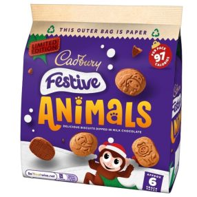 Cadbury Festive Animals Csokoládés keksz (6x19,9g) 119g
