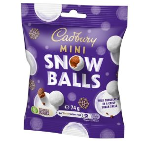   Cadbury Mini Snowballs Tejcsokoládé golyók roppanós cukormázzal 74g
