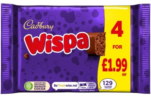 Cadbury Szelet Wispa 4-es csomag (5x23,7g) 94,8g