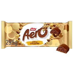   Aero Nestle Chocolate Caramel Habosított tejcsokoládé, nagy tábla, 295g