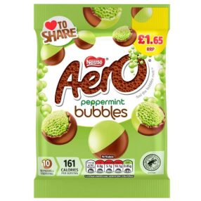   Aero Nestle Bubbles Peppermint Menta ízesítésű habosított csokigolyó 80g